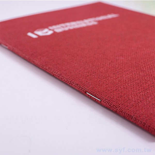 25K酒紅麻布質感筆記本-270磅騎馬釘記事本