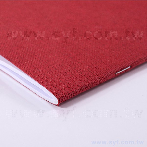 25K酒紅麻布質感筆記本-270磅騎馬釘記事本