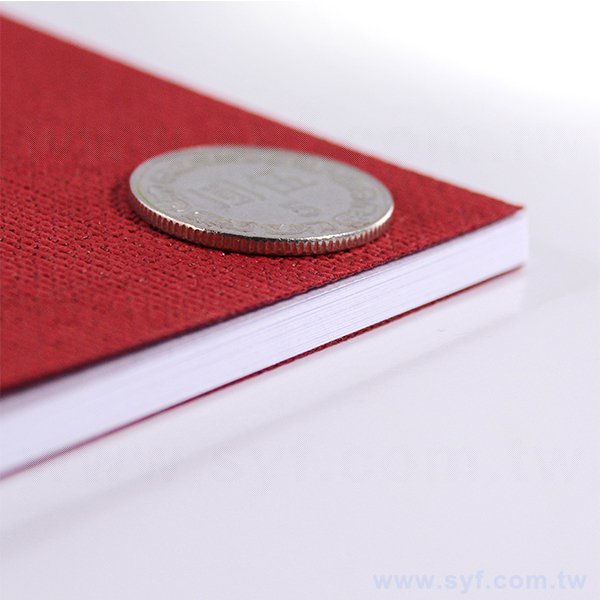 25K酒紅麻布質感筆記本-270磅騎馬釘記事本