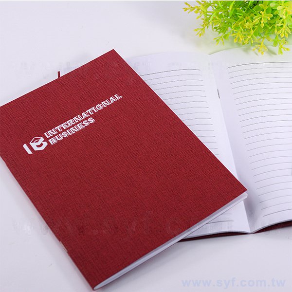 25K酒紅麻布質感筆記本-270磅騎馬釘記事本