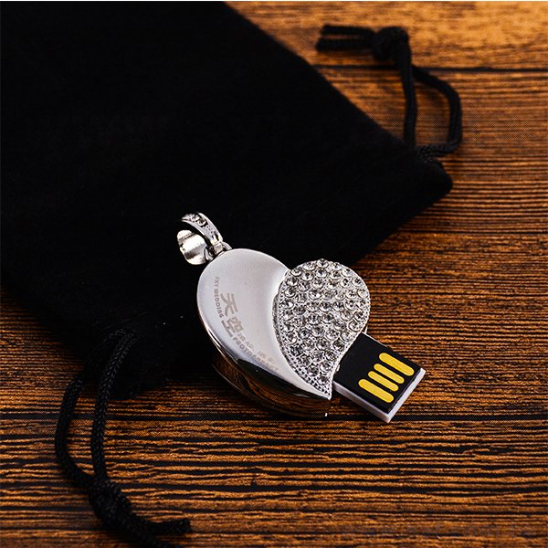 奢華鑲鑽愛心隨身碟