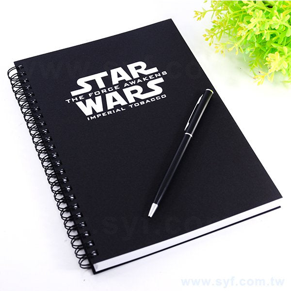 黑卡燙銀環裝筆記本