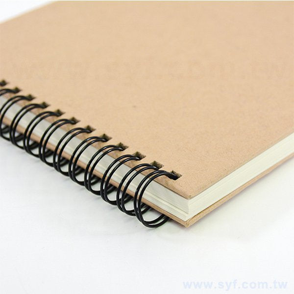 簡約牛皮打凸環裝筆記本