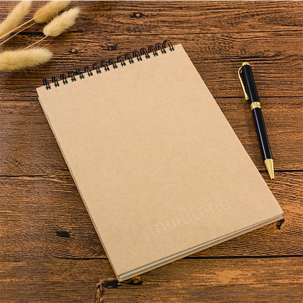 簡約牛皮打凸環裝筆記本