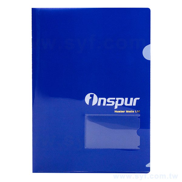 A4單層L夾-燙金加名片袋