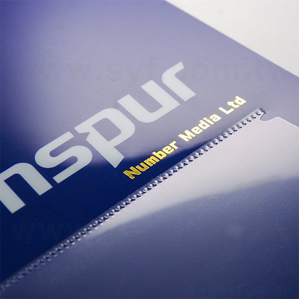 A4單層L夾-燙金加名片袋