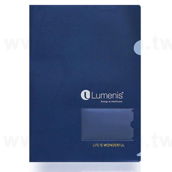 A4單層L夾-燙金加名片袋