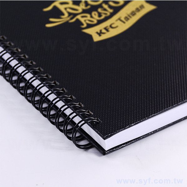 亮面珠紋燙金精裝環裝筆記本