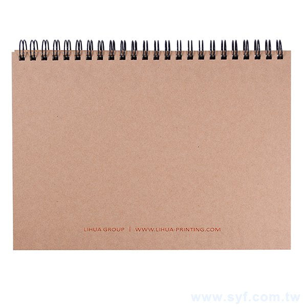 牛皮對裱燙紅精裝環裝筆記本