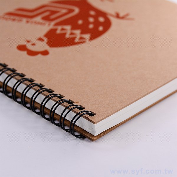 牛皮對裱燙紅精裝環裝筆記本