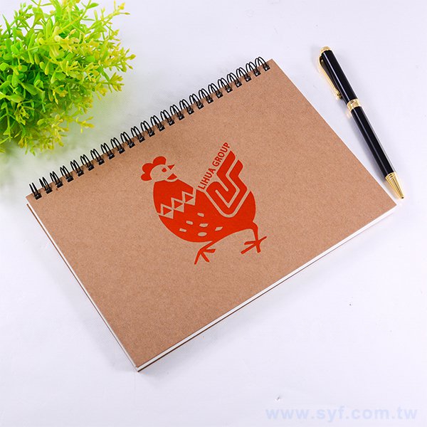 牛皮對裱燙紅精裝環裝筆記本