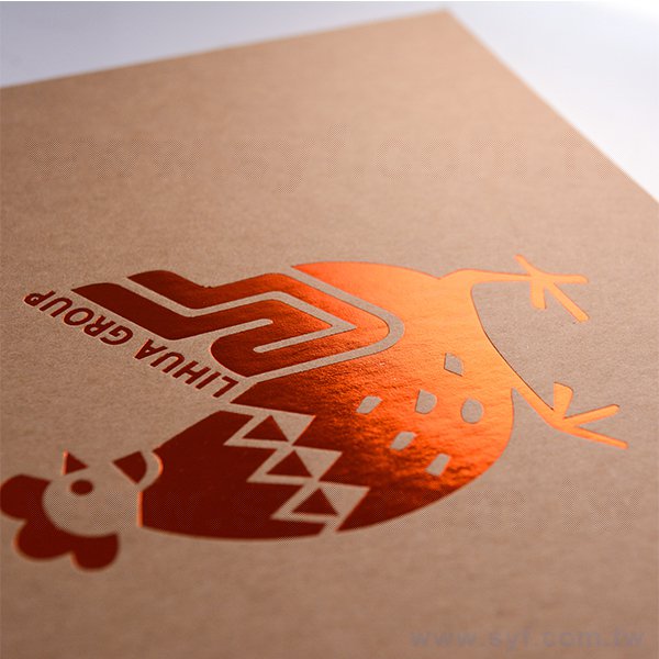 牛皮對裱燙紅精裝環裝筆記本