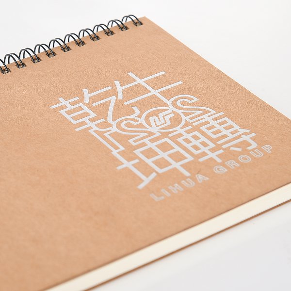 牛皮對裱燙紅精裝環裝筆記本