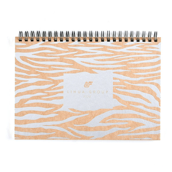 牛皮對裱燙紅精裝環裝筆記本