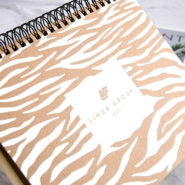 牛皮對裱燙紅精裝環裝筆記本