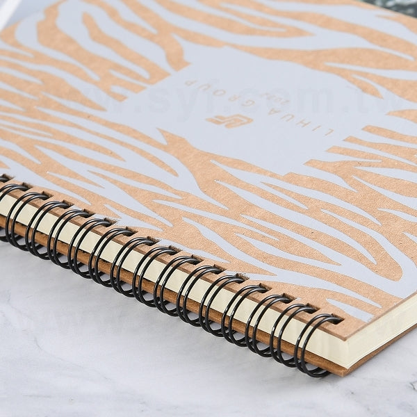 牛皮對裱燙紅精裝環裝筆記本