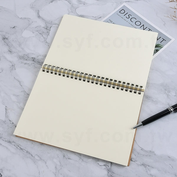 牛皮對裱燙紅精裝環裝筆記本