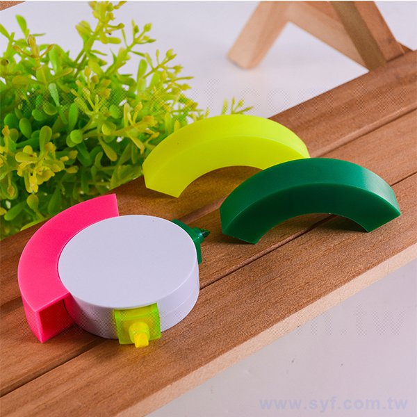 圓形造型三色螢光筆廣告筆