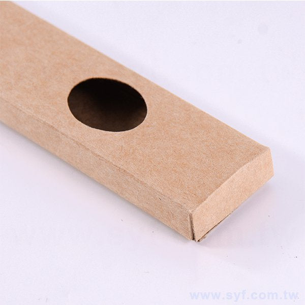 牛皮材質開圓窗禮品筆盒