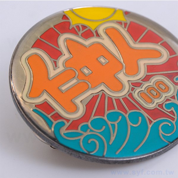 圓形金屬胸章別針