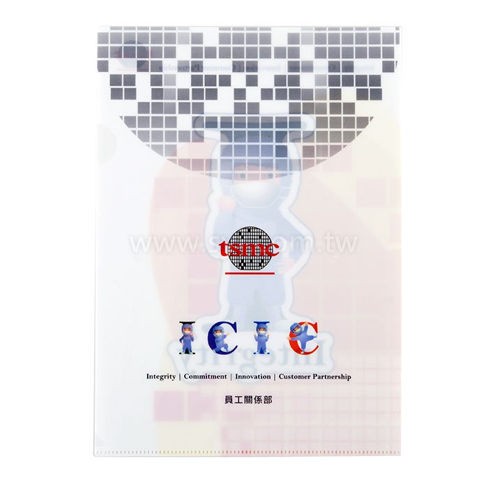 A4單層L夾-彩色印刷全白墨-PP材質L型資料夾-台積電