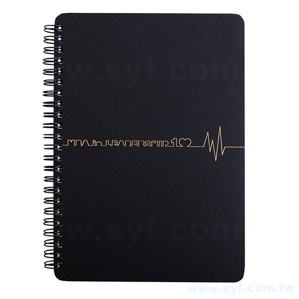 黑卡燙金環裝筆記本