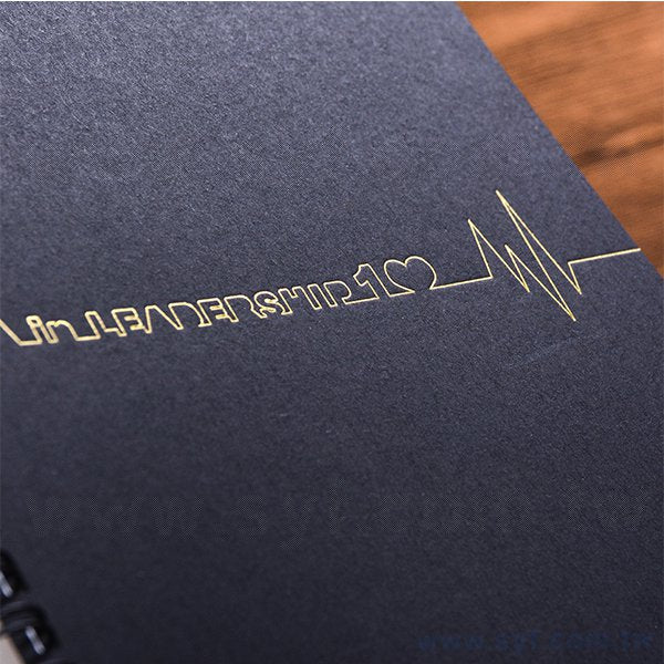 黑卡燙金環裝筆記本