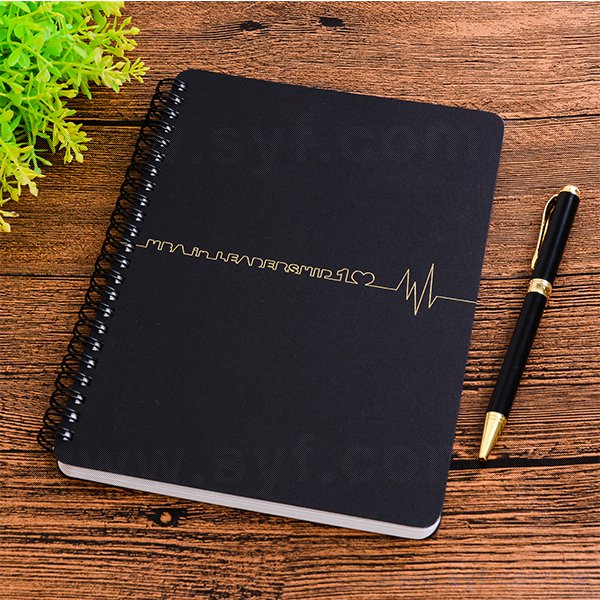 黑卡燙金環裝筆記本