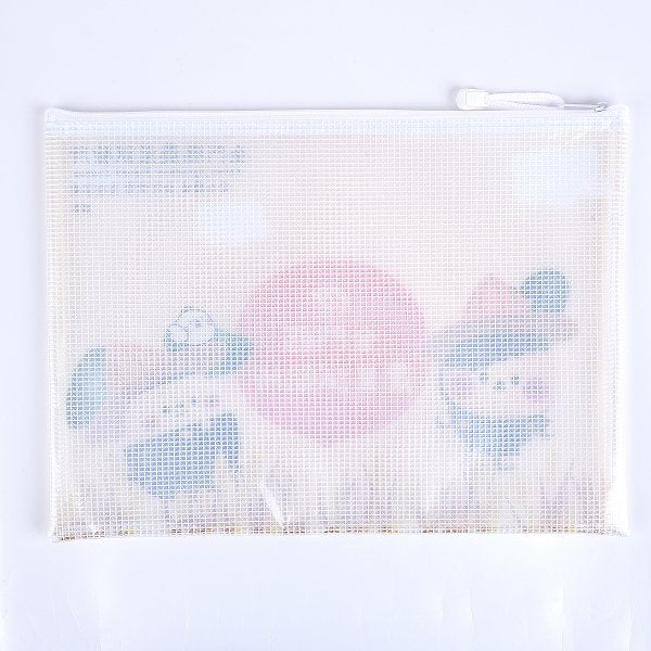 客製拉鍊袋-PVC網格W34xH24cm-單面彩色印刷