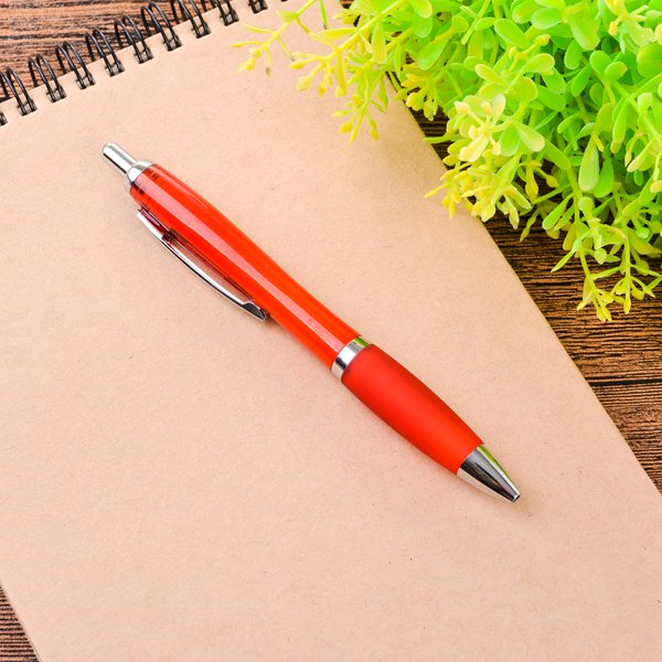 廣告筆-按壓式半透明筆管推薦禮品-單色原子筆-採購客製印刷贈品筆