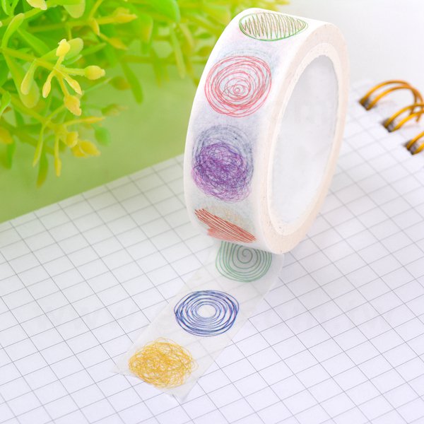 和紙膠帶製作-圓標貼紙包裝紙膠帶