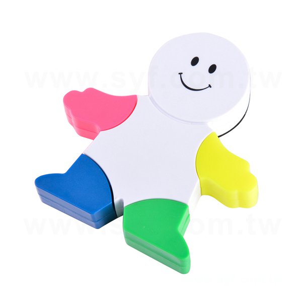 可愛人形造型四色螢光筆廣告筆