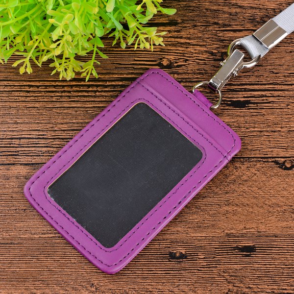 仿皮雙層時尚識別證皮套豎式