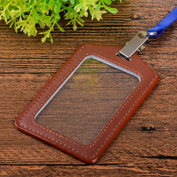 真皮單層識別證套豎式