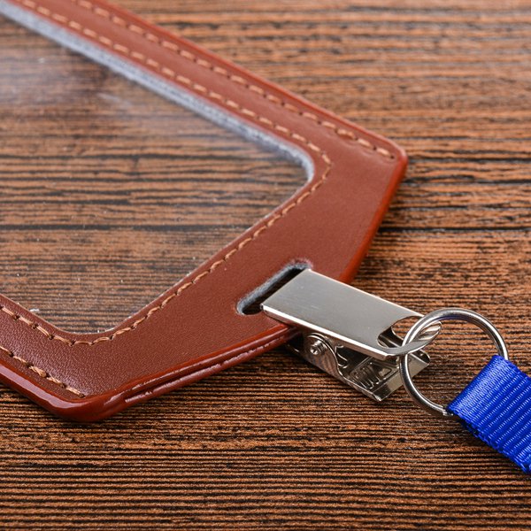 真皮單層識別證套豎式