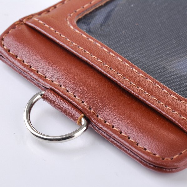 真皮雙層識別證套豎式