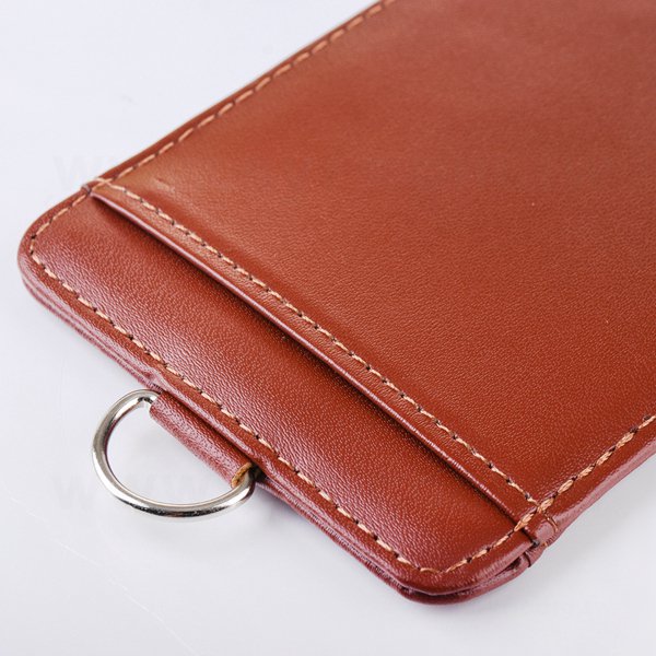 真皮雙層識別證套豎式