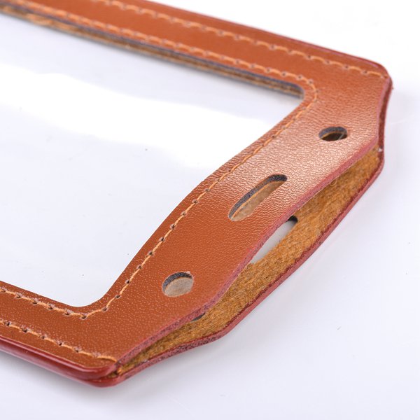 仿皮單層透明識別證皮套