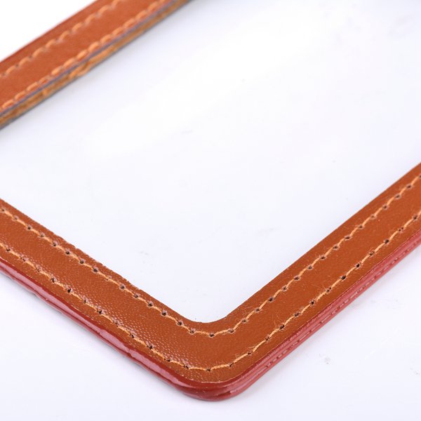 仿皮單層透明識別證皮套