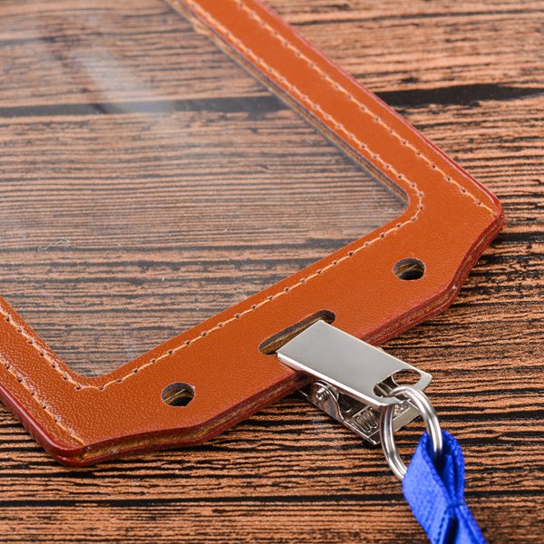 仿皮單層透明識別證皮套