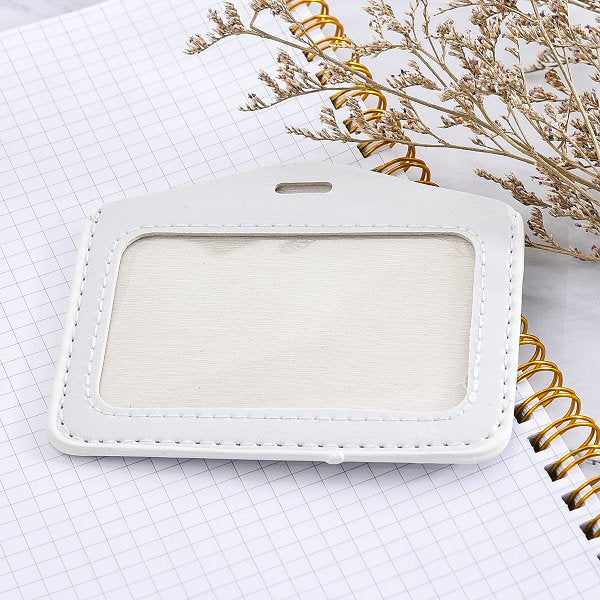 仿皮單層透明識別證皮套