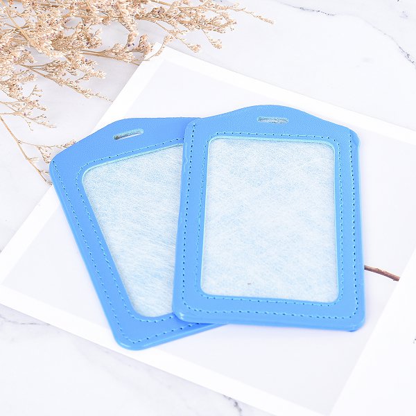 仿皮單層透明識別證皮套