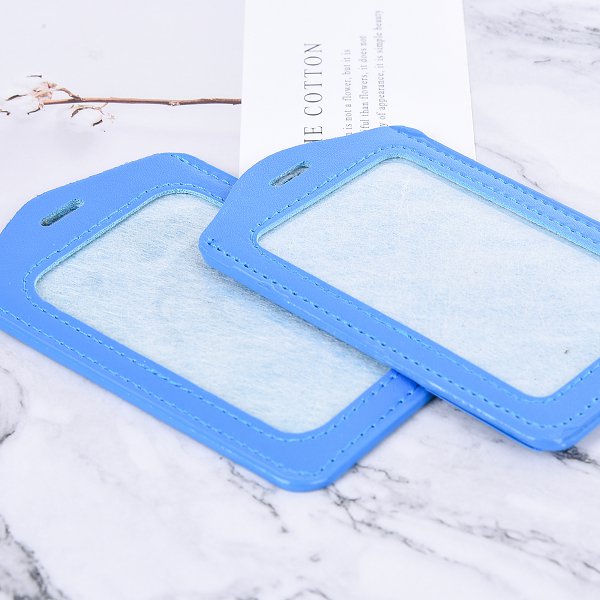 仿皮單層透明識別證皮套