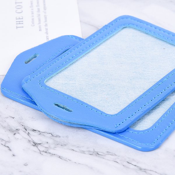 仿皮單層透明識別證皮套