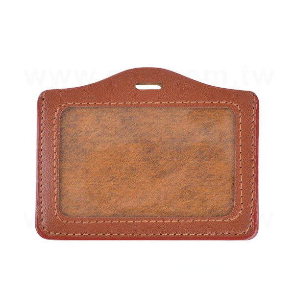 仿皮單層透明識別證皮套