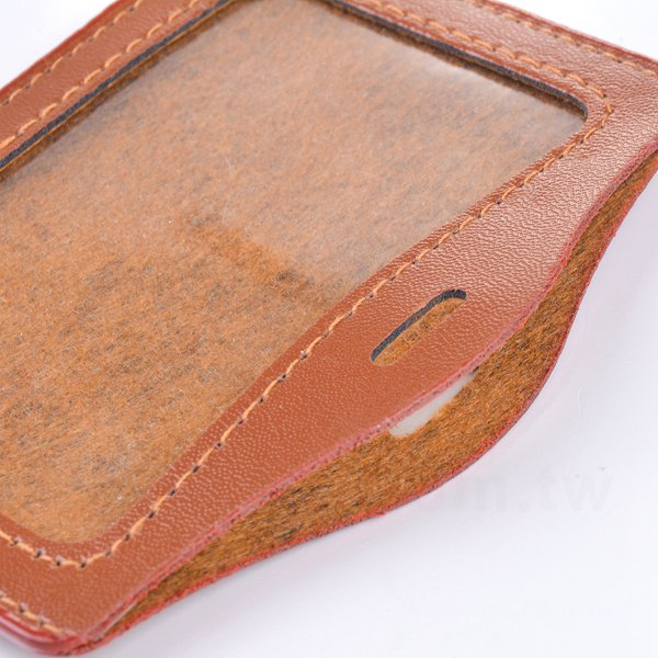 仿皮單層透明識別證皮套