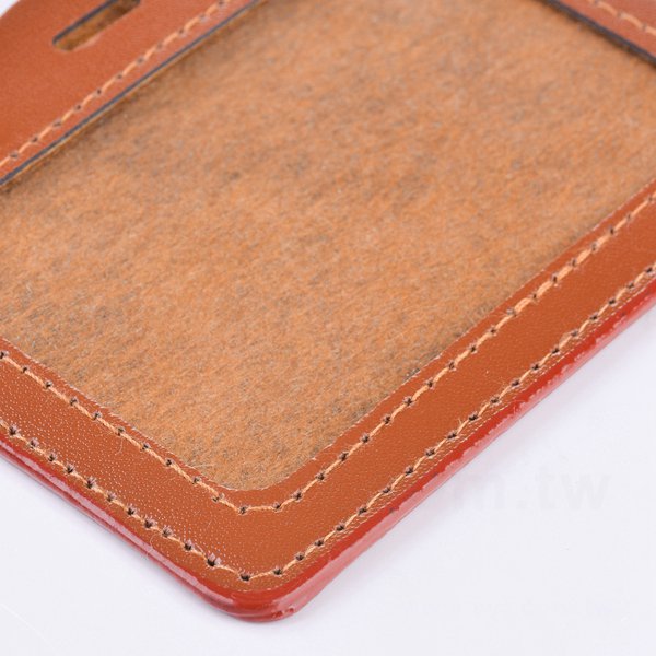 仿皮單層透明識別證皮套