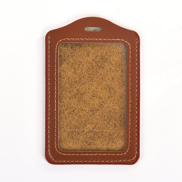 仿皮單層透明識別證皮套