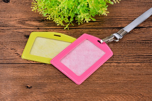 仿皮單層透明識別證皮套