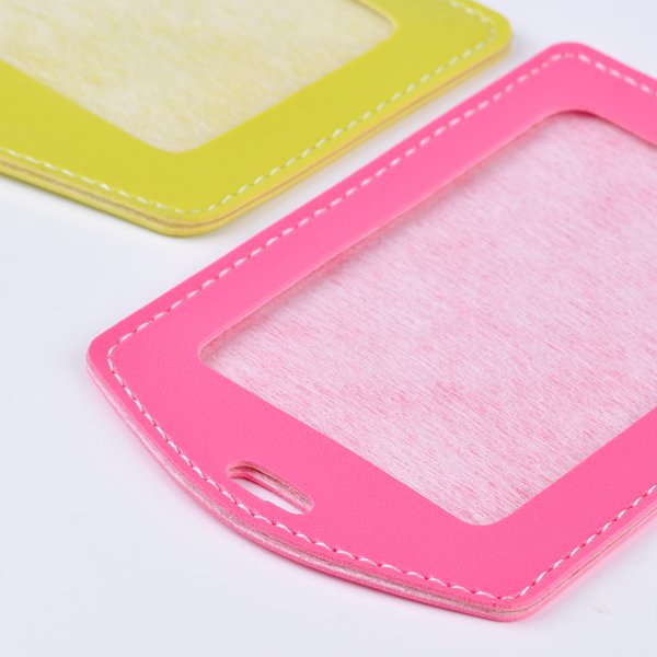 仿皮單層透明識別證皮套